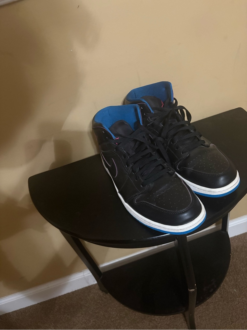 Jordan Men’s Black and Blue High-Top Sneakers